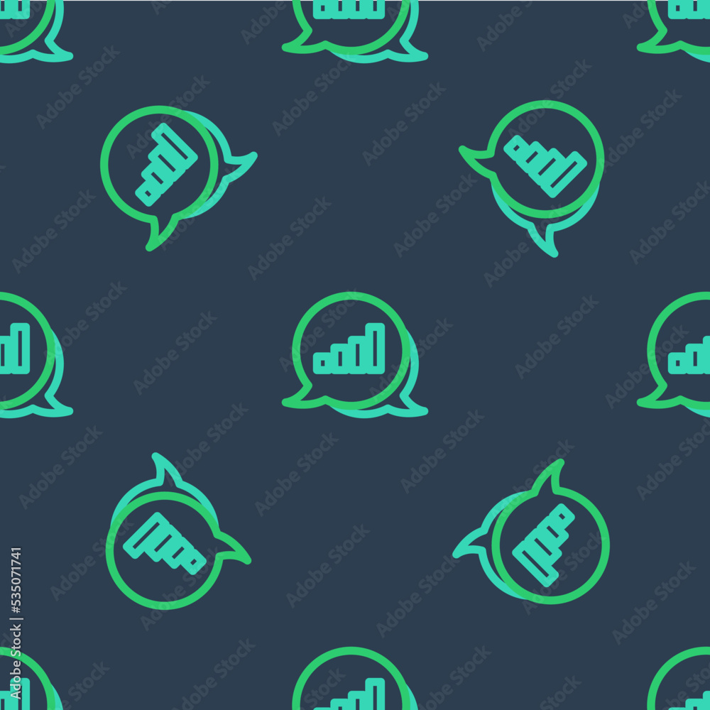 Line Pie chart infographic icon isolated seamless pattern on blue background. Diagram chart sign. Vector Line Pie chart infographic icon isolated seamless pattern on blue background. Diagram chart sign. Vector