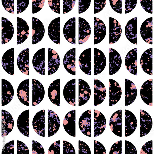 Vector seamless pattern, with grunge texture. Retro design for wrapping paper, wallpaper, textile, stationery.