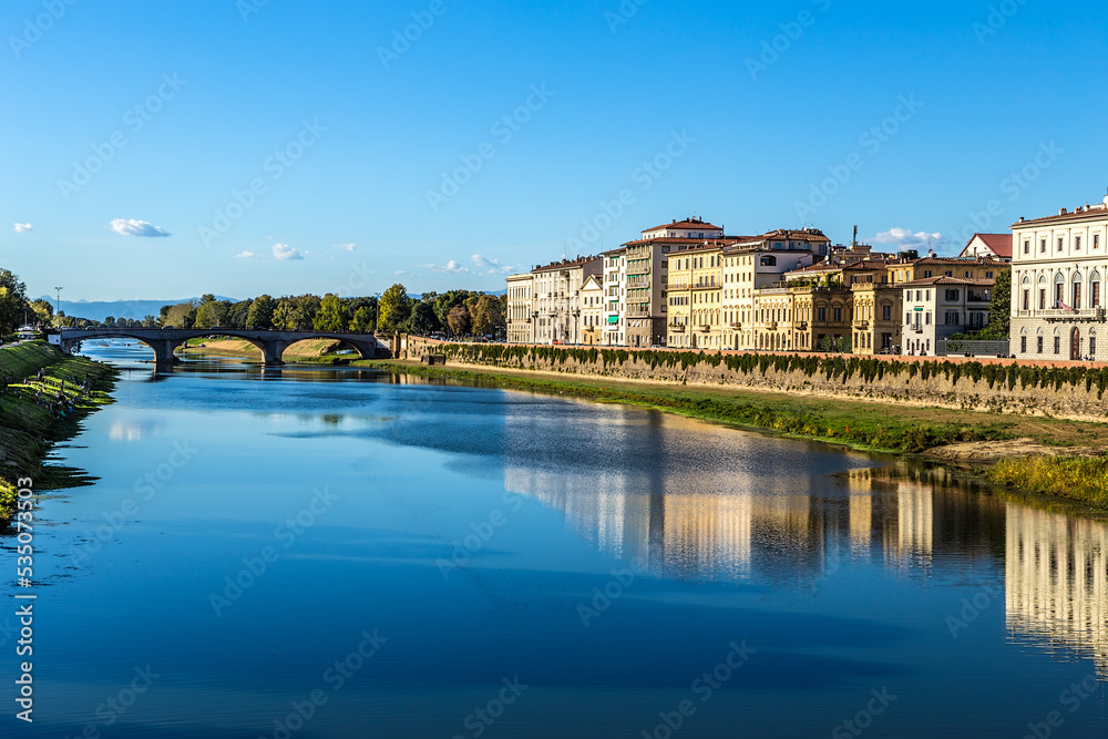 Florence, Italy. Scenic view of the Arno River in the city