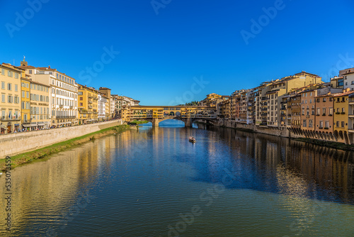 Florence, Italy. Scenic view of the Arno river and the Ponte Vecchio bridge © Valery Rokhin