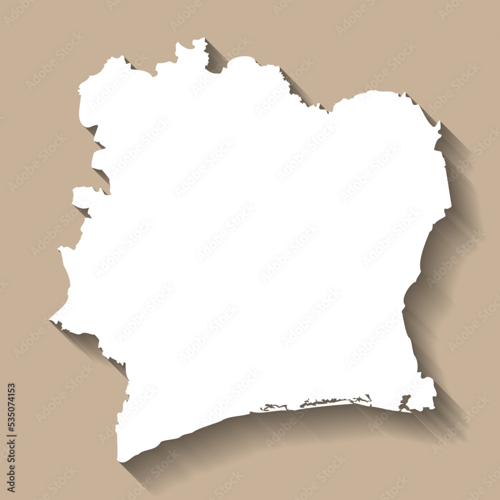 Ivory Coast vector country map silhouette