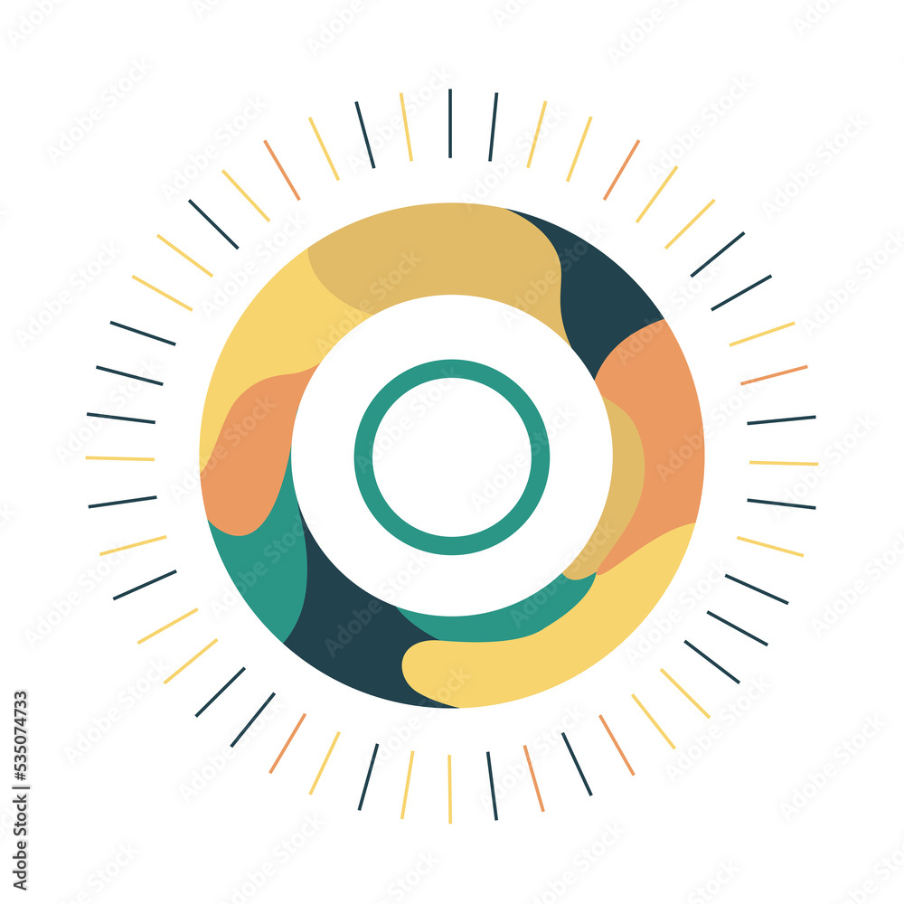 Fototapeta premium Abstract sun. Transparent PNG.