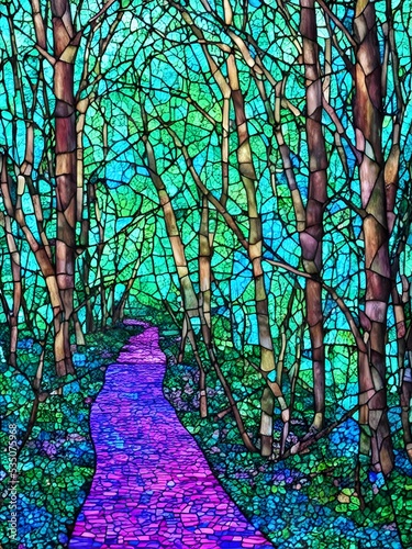 Abstract Abstract mosaic forest vivid clolorfull photo