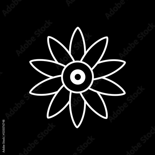 black and white flower