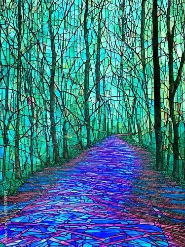 Abstract Abstract mosaic forest vivid clolorfull photo