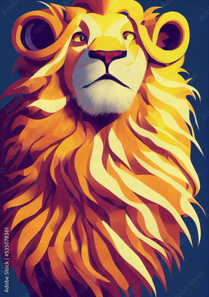Lion, King of the Jungle Illustration Stock Illustration | Adobe Stock