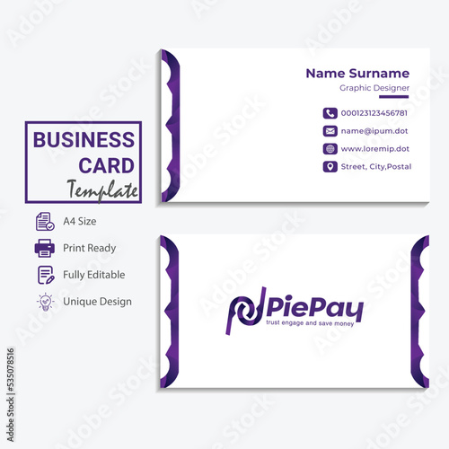 Full brand identity set three. business card or visiting card template . Modern professional business card design