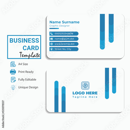 Brand identity design one. minimal looking business card design or visiting card template design. abstract creative business cards