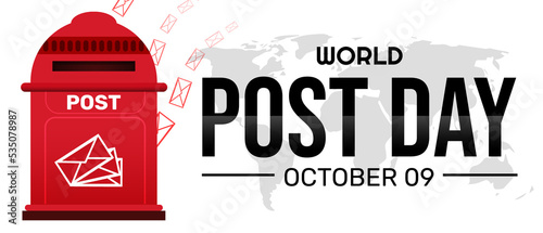 Fotografie, Obraz World Post Day Background with message and letterbox