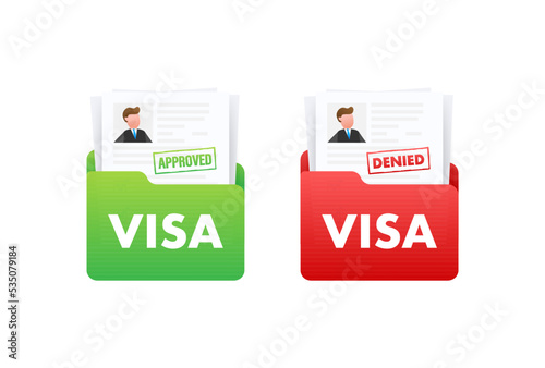 Visa application. Travel approval. Immigration visa. Vector stock illustration