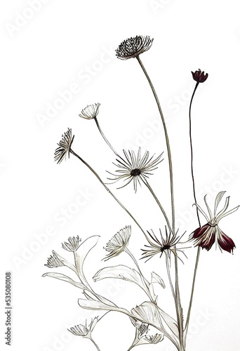 Wild flowers - drawing