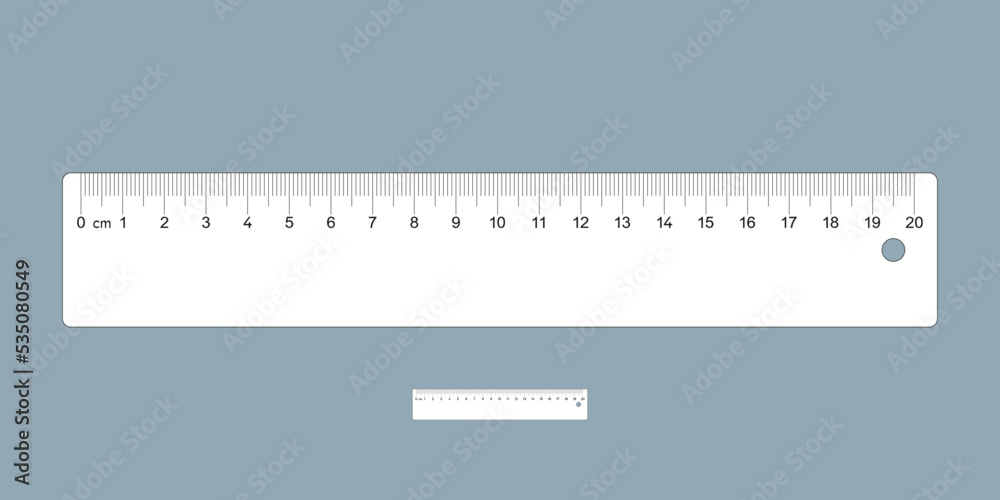 20 centimeter flat scale ruler vector illustration. Metric precision  measuring instrument. 200 mm. accurate printable ruler design. Stock Vector  | Adobe Stock