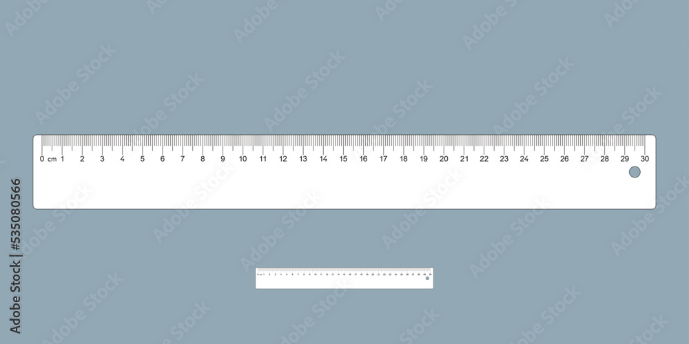 30 centimeter flat scale ruler vector illustration Metric precision