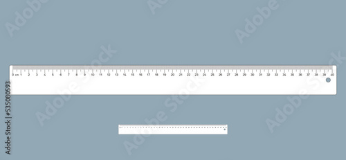 40 centimeter flat scale ruler vector illustration. Metric precision measuring instrument. 400 mm. accurate printable ruler design. 
