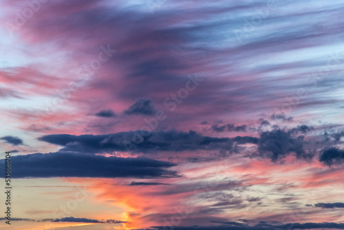 Allassac  Corr  ze  France  - Splendide coucher de soleil nuageux