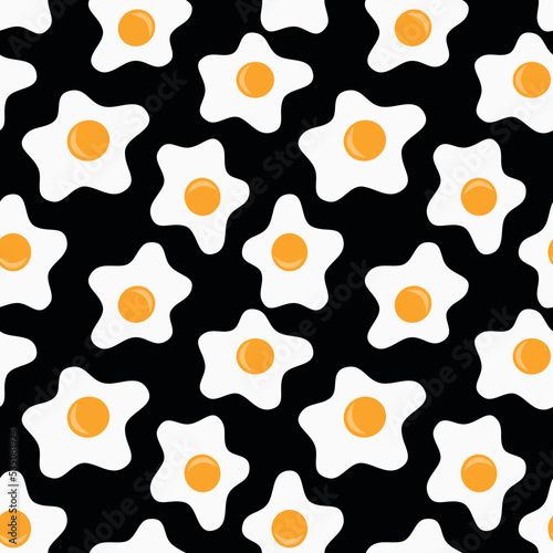 Seamless pattern with scrambled eggs