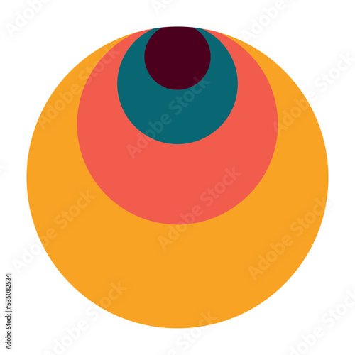 circle icon in retro groove style. Vector illustration