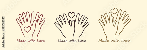 Handmade emblem. Hand made symbol. Handmade icon.