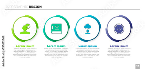 Set Yin Yang symbol, Psychology book, Depression and frustration and . Business infographic template. Vector