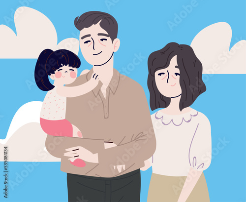 father, mother and daughter korean