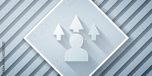 Paper cut Web design and front end development icon isolated on grey background. Paper art style. Vector