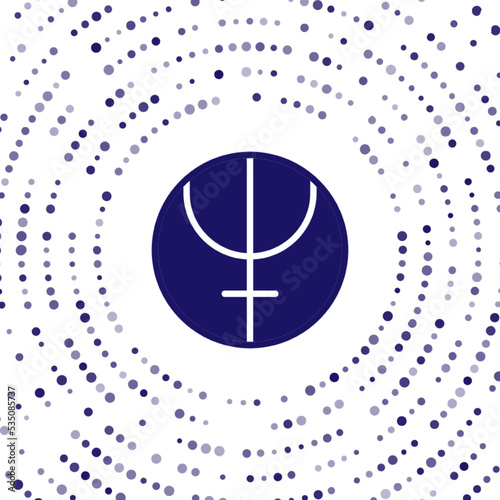 Blue Neptune planet symbol icon isolated on white background. Astrology, numerology, horoscope, astronomy. Abstract circle random dots. Vector