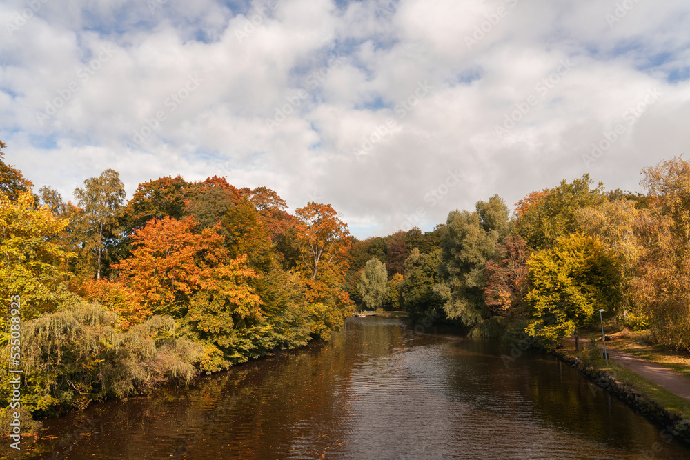 Beautiful autumn colors in central part of Angelholm, Sweden. Beautiful autumn colors in central part of Angelholm, Sweden.