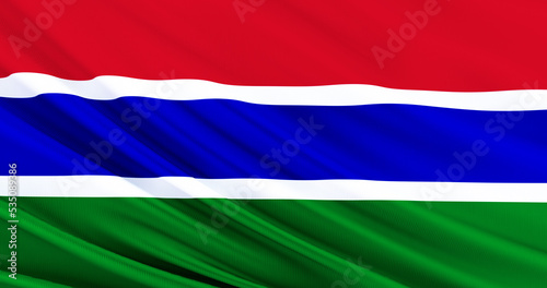 3D render of gambian flag as a background, gambian independence day photo