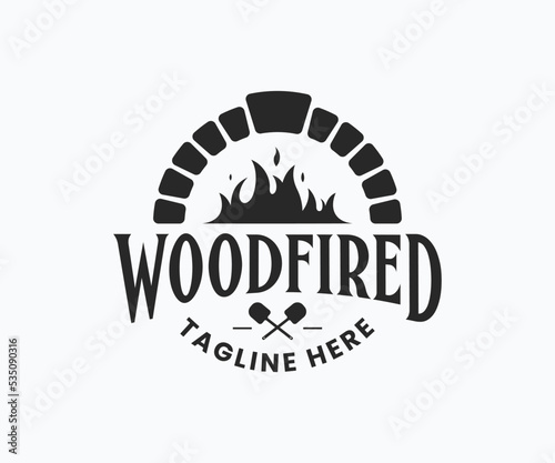 Brick oven pizza logo Template