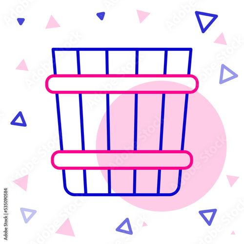 Line Sauna bucket icon isolated on white background. Colorful outline concept. Vector