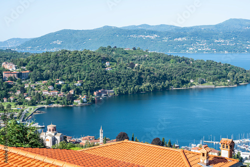 Aerial view of the Gulf of Laveno photo