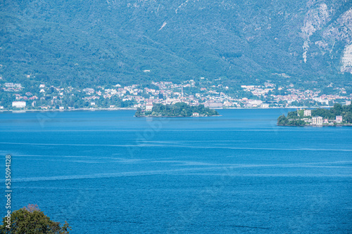 Aerial view of the Island Madre in the Lake Maggiore