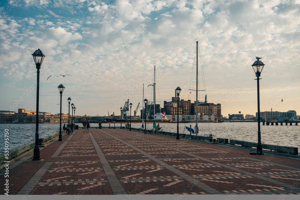 A brick pier in Fells Point, Baltimore, Maryland