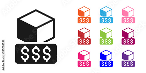Black 3D printer services icon isolated on white background. 3d printing. Set icons colorful. Vector