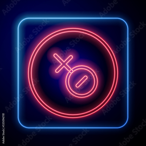 Glowing neon Venus symbol icon isolated on black background. Astrology, numerology, horoscope, astronomy. Vector