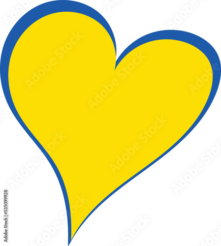 Ukraine heart. Heart in ukraine colors. Yellow and blue heart. 