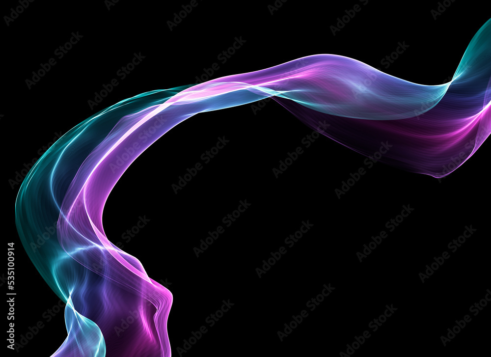 Abstract transparent smoke, colored air plume