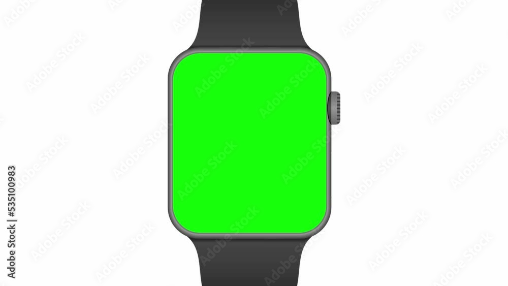 Smart watch with green screen. Animated mockup with motion zoom effect. Animation for presentation on mockup screen Smart watch with green screen. Animated mockup with motion zoom effect. Animation for presentation on mockup screen