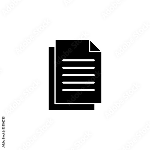 Document icon vector for web and mobile app. Paper sign and symbol. File Icon