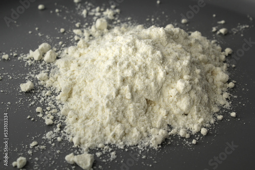 Flour on a grey background