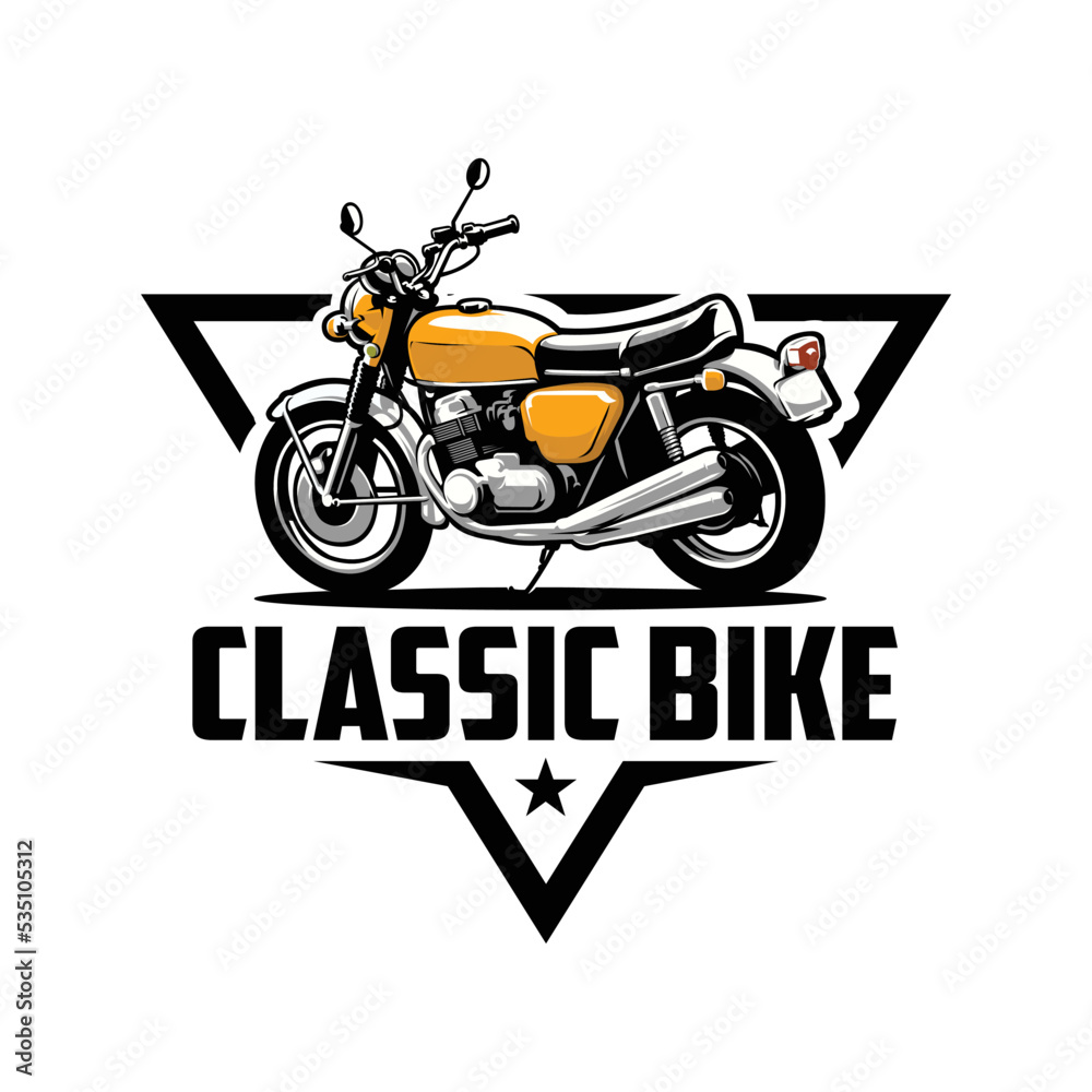 Obraz premium Premium Classic Motor Bike Badge Logo Vector isolated. Best for Classic Automotive Motor Club Logo