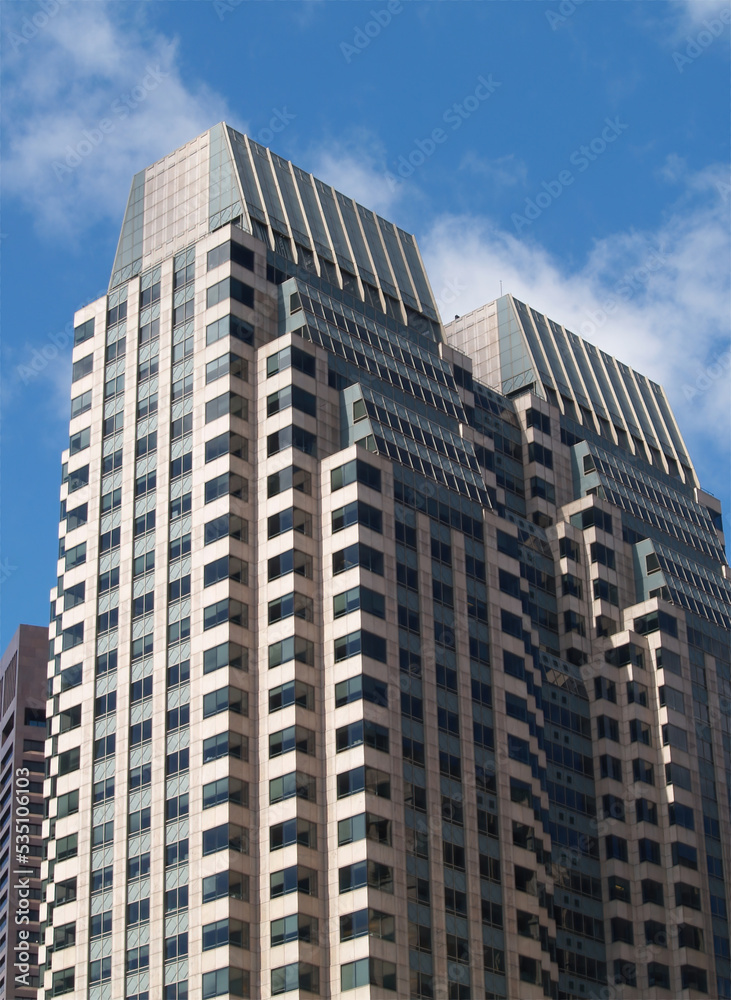 Detail Of Skyscraper Against Blue Sky Boston MA