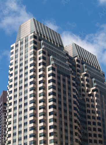 Detail Of Skyscraper Against Blue Sky Boston MA