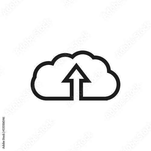 Cloud arrow icon. Cloud technology. Cloud storage icon. Vector illustration. Stock image.