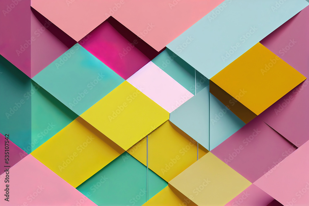 Colorful pastel abstract shapes background wallpaper