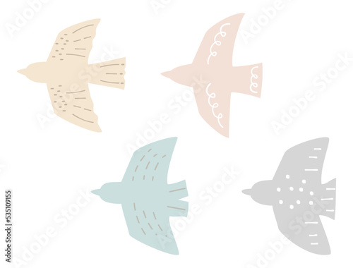 北欧風の鳥のイラスト
