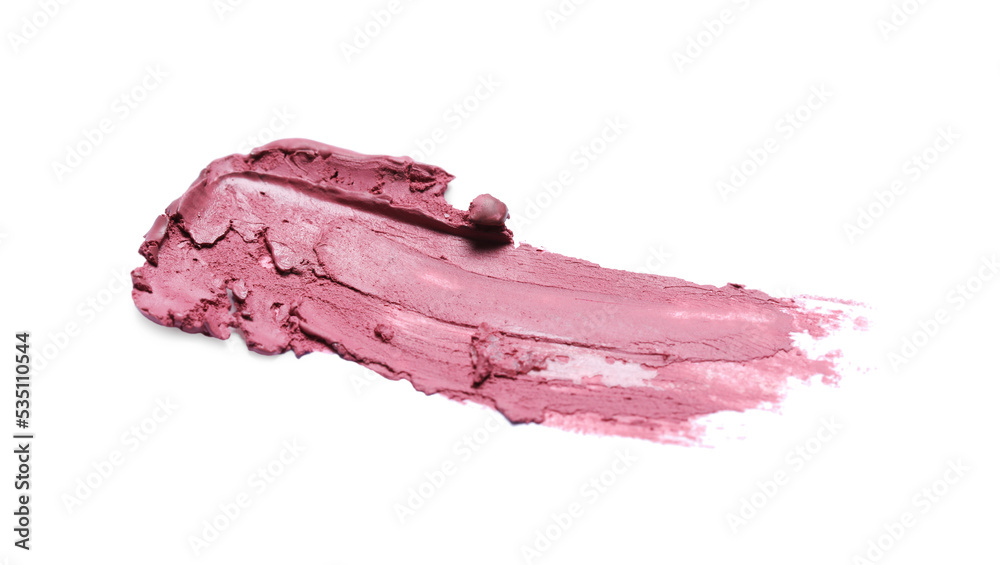 Obraz premium Smear of nude lipstick on white background
