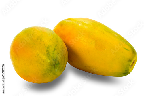 Healthy fresh fruit papaya from nature isolated on white background With a clipping path