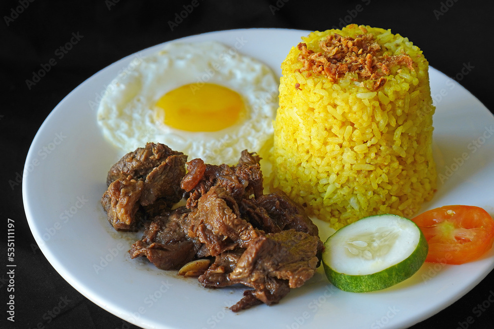 tapsilog tapa or beef jerky egg java rice Stock Photo Adobe Stock