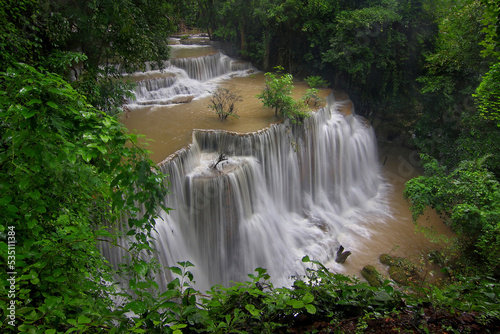 Fototapeta Naklejka Na Ścianę i Meble -  beautiful waterfall in green forest